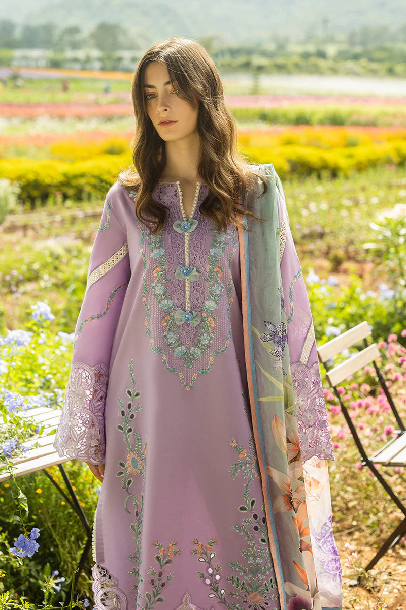MUSHQ - 3PC LAWN EMBROIDERED SHIRT WITH SILK PRINTED DUPATTA AND TROUSER - BNU2197