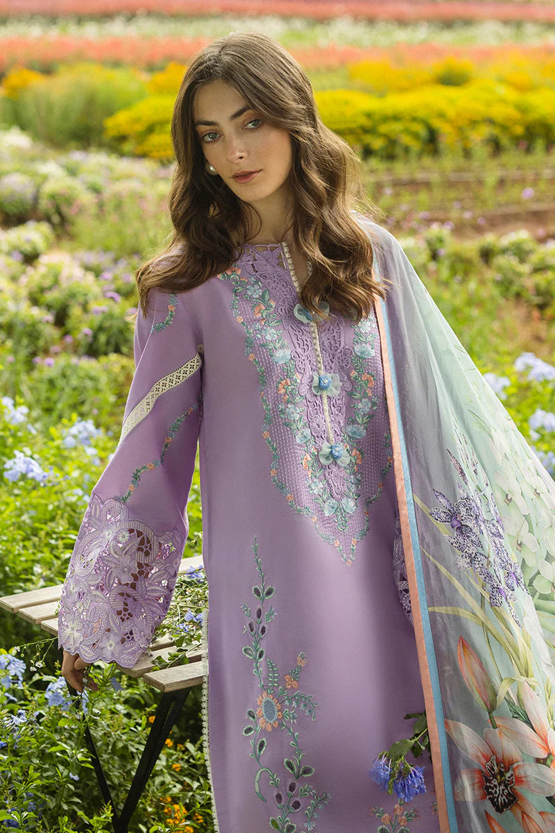 MUSHQ - 3PC LAWN EMBROIDERED SHIRT WITH SILK PRINTED DUPATTA AND TROUSER - BNU2197
