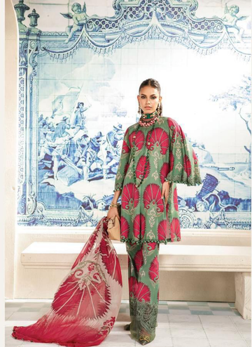 3 Piece Digital Printed Lawn Shirt with Lawn Dupatta V74
