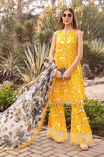 3 Piece Digital Printed Lawn Shirt with Monar Dupatta V801