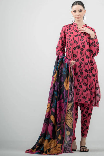 3 Piece Digital Printed Lawn Shirt with Monar dupatta Suit V108