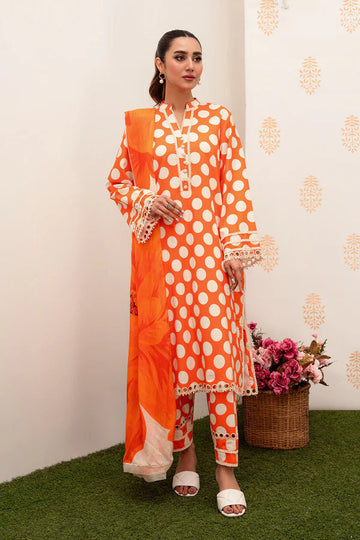 3 Piece Digital Printed Lawn Suit with Monar Dupatta V508
