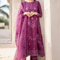 3 Piece Embroidered Lawn Shirt with Embroidered Organza Dupatta CS84