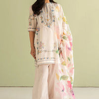 3 Piece Digital Printed Lawn Shirt with Silk Dupatta V423
