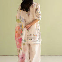 3 Piece Digital Printed Lawn Shirt with Silk Dupatta V423