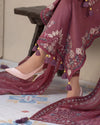 Dhanak-3PC Embroidered Shirt with chiffion Embroidered Dupatta V1321