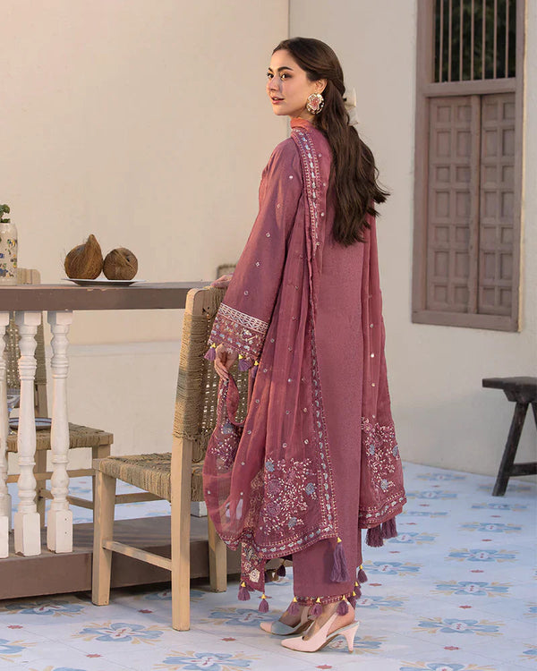 Dhanak-3PC Embroidered Shirt with chiffion Embroidered Dupatta V1321