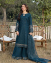 Dhanak-3PC Embroidered Shirt with Organza Sequence Embroidered Dupatta V1350