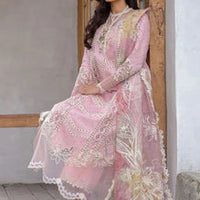 3 Pc Embroidered Lawn Shirt with Embroidered Polly Lawn Dupatta V2600