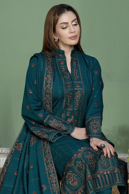 Dhanak-3PC Embroidered Shirt with Dhanak Embroidered Dupatta v49