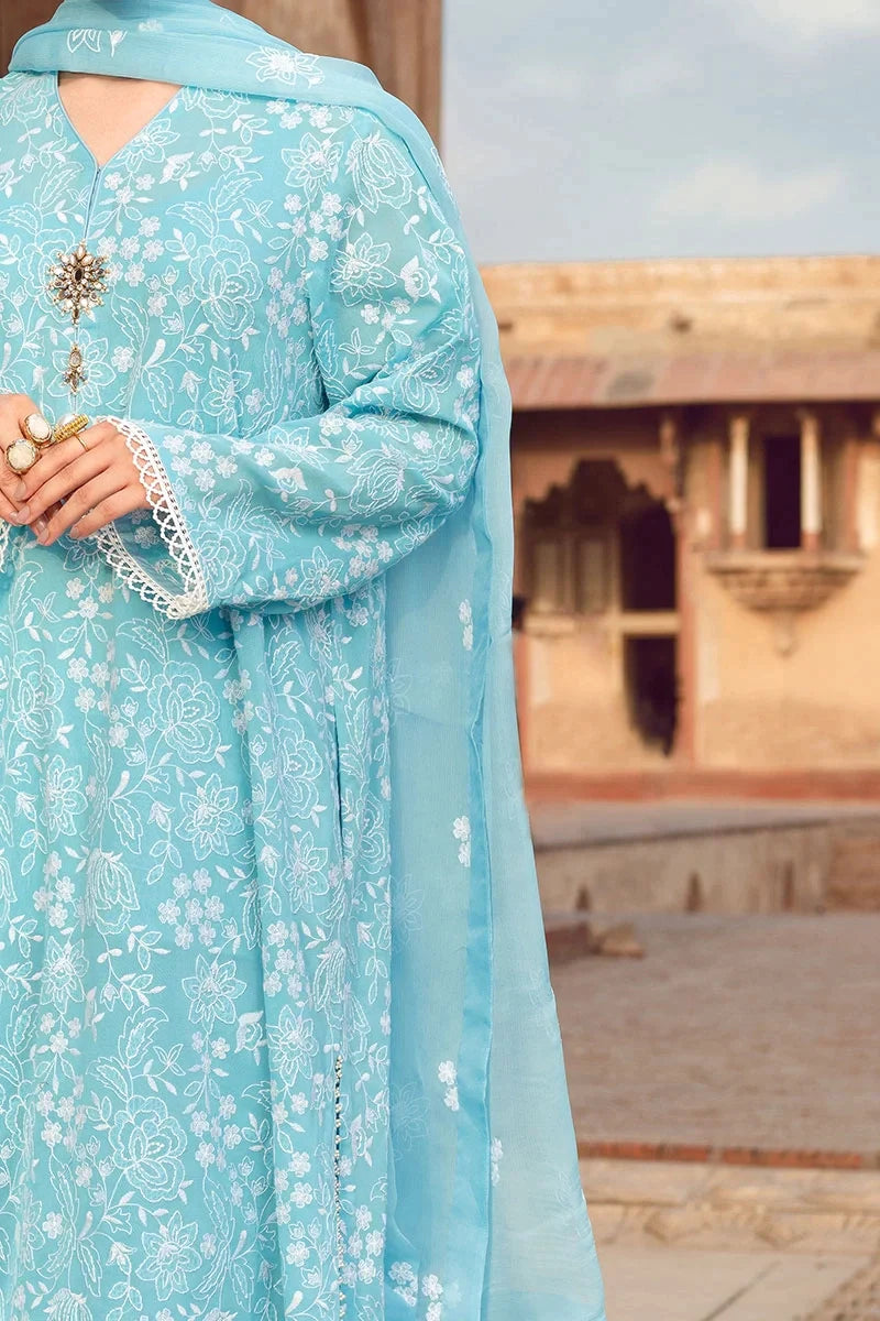 3 Piece Embroidered Lawn Shirt with Embroidered Chiffon dupatta BR08
