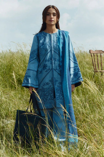 3 Piece Embroidered Lawn Shirt with Printed Dupatta V2555