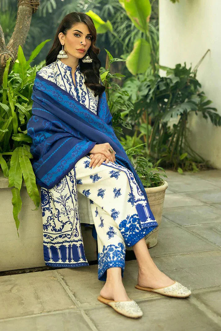 Unstitched 3 Pcs Digital Printed Lawn Suit with Printed Lawn Dupatta V424