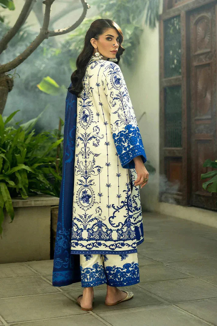 Unstitched 3 Pcs Digital Printed Lawn Suit with Printed Lawn Dupatta V424
