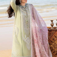 3 Piece Embroidered Lawn Shirt with Printed Organza Dupatta V10
