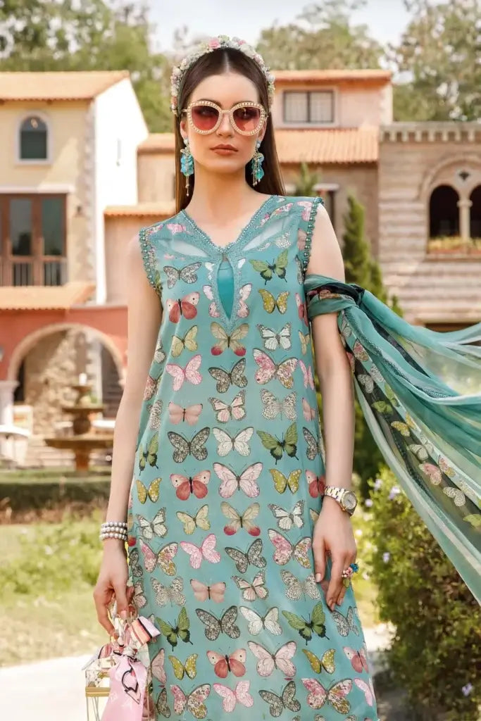 3 Piece Digital Printed Lawn Shirt with Monar Dupatta V26