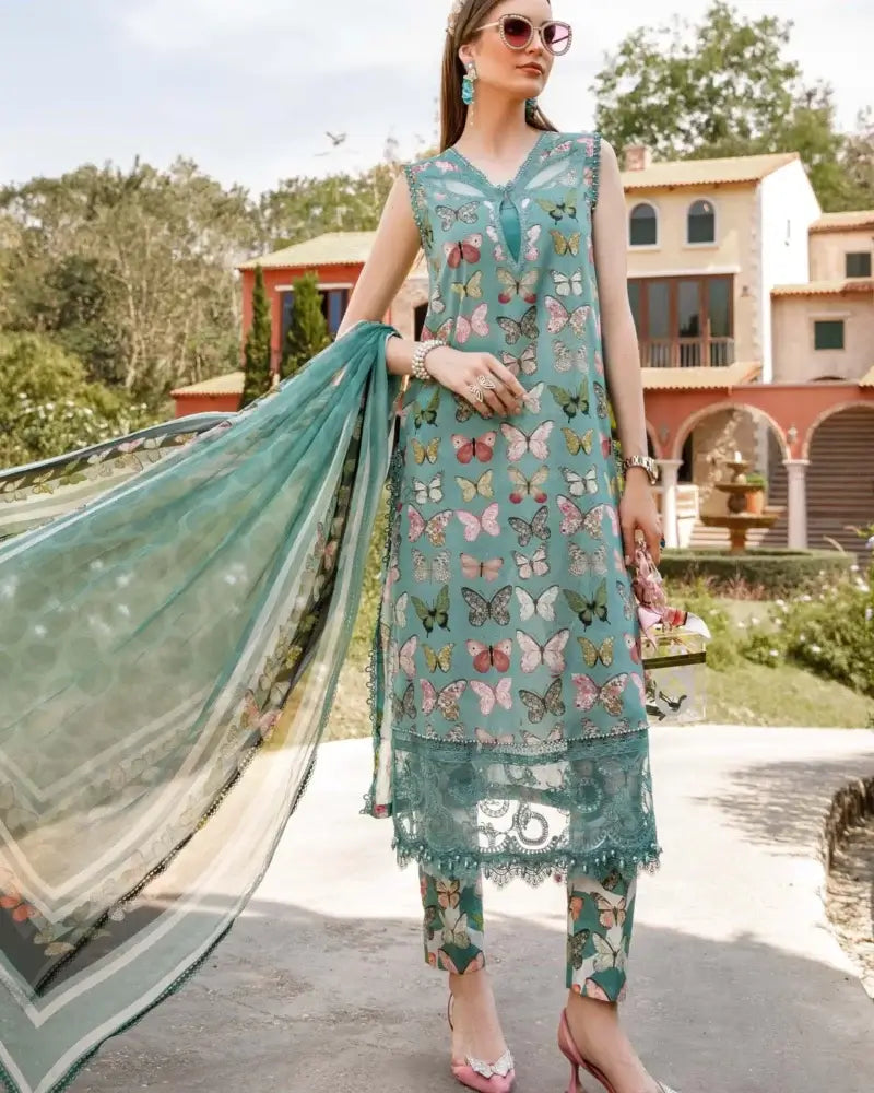 3 Piece Digital Printed Lawn Shirt with Monar Dupatta V26