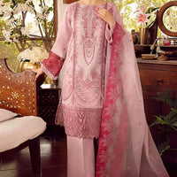 3 Piece Embroidered Lawn Shirt with Embroidered Organza Dupatta RA46